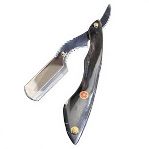 IKZARSA Straight <b>Razor</b> Stainless Steel Blade Buffalo Horn Handle Single Blade Face/Underarm/Body Shaving <b>Men</b> Barber Shop Outdoor - Product Image 3