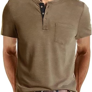 Custom Brand Mens Casual Short Sleeve Knitted <b>Polyester</b> O-Neck T-<b>Shirts</b> with Sublimation Printed Anti-Pilling Pocket Breathable - Product Image 4