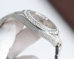 Reloj de lujo de morganita de alta calidad y a la moda, de acero inoxidable con diamantes, luminoso, mecánico y resistente al agua. - Product Image 4