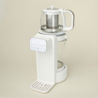 Bouilloire électrique intelligente en verre turque portable, 2L+0.6L, avec couvercle inférieur, pour faire du thé, samovar