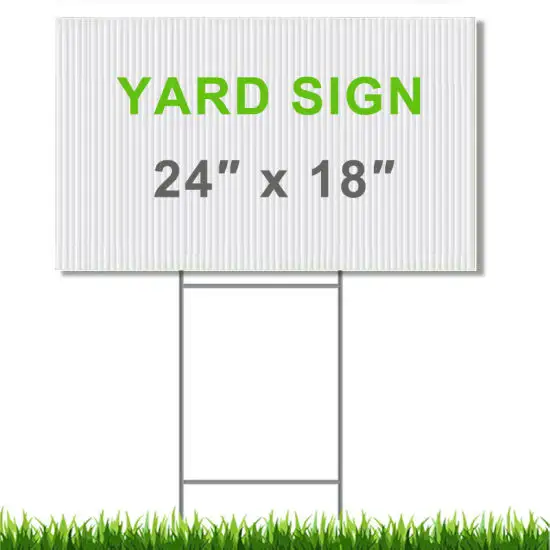 Factory Hot Selling Small White Advertising Wholesale Outdoor Custom Corrugated 18*24 Plastic Happy Birthday Pp Yard Lawn Sign