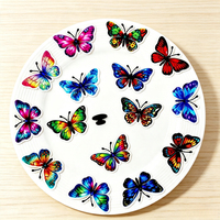 Nouveaux charms pour chaussures imprimés UV, motifs papillons, accessoires de décoration personnalisés avec logo, DIY, épingles pour chaussures, charms en PVC pour sabots de créateur