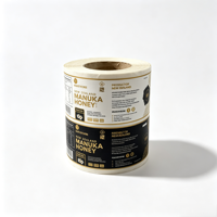 Étiquette personnalisée en vinyle adhésif de qualité alimentaire pour pot de miel de Manuka, imprimée en feuille d'or, étiquette d'emballage imperméable