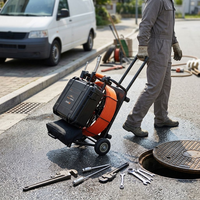 Caméra d'inspection de canalisation AMJET R22-MAX Dual HD, portée de 40 à 400 mm, 360° °   Système de caméra CCTV pour tuyaux avec tête rotative, étanche IP68