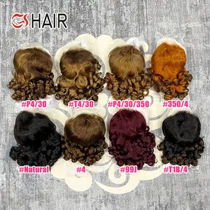 GS Cheap Short Loose Body Wave Wavy,Lace Front Human Hair Wigs For Black Women,Hd Frontal Wig Human Hair Color Bob Wigs