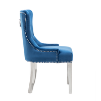 Offres Spéciales Or En Acier Inoxydable Restaurant Chaise Velours Rembourrage Rivet Dinant la Chaise Pour La Maison de Restaurant D'hôtel