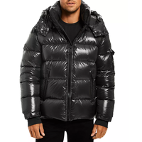 Veste d'hiver rembourrée en duvet imperméable, légère et surdimensionnée, avec design et logo personnalisés en impression puff, pour homme.