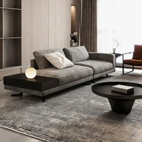 Combinaison de canapés italiens minimalistes en tissu Canapé d'angle moderne simple pour salon villa Grand wabi-Sabi wind