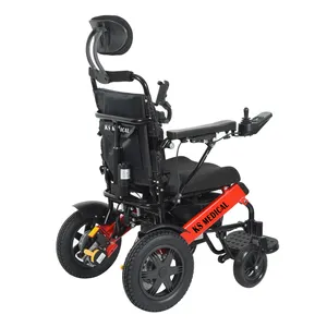 KSM-601S 2023 Wider Seat Wider Arm Rest USB Port Aviation Approved Electric Dual Motors 500w Easy Folding Lightweight Wheelchair