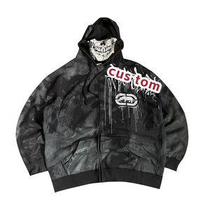 เสื้อพูลโอเวอร์สตรีทแวร์ลำลองทรงหลวมพิมพ์ลายกะโหลก น้ำเชื่อมแก้<span class=keywords><strong>ไอ</strong></span>สูตรเข้มข้น 450 กรัม ผ้าฝ้าย 100% สำหรับฤดูหนาว ขายส่ง รับสั่งทำแบบซิป - Product Image 5