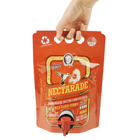 1L 2L 3L 5L Hete dranken fruitsap wijn staande pouch met vlinderklep PET/AL/NY/PE gelamineerde structuur