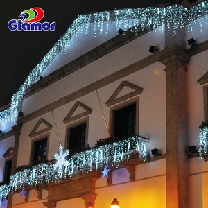 Sáng kỳ nghỉ giáng sinh trang trí PVC dây co lại dẫn chuỗi cửa sổ Rèm ấm trắng cổ tích Icicle Đèn bán buôn - Product Image 6