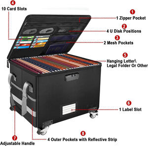 Archivador Portátil de Oficina, Multifuncional, Diseño Clásico, con Cerradura, Resistente al Fuego, Plegable, con Ruedas, para Almacenamiento de Artículos Diversos - Product Image 5