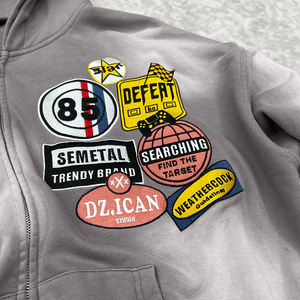 <b>Bulk</b> Streetwear Double Zip Hoodies Manufacturer Heavyweight Embroidery Zip up Hoodie Designer Custom Acid Wash Oversized Hoodie - Product Image 3