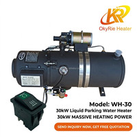 Chauffe-eau diesel OkyRie 30KW 12V 24V, préchauffeur de liquide de refroidissement moteur, faible bruit, interrupteur à bascule pour camion, voiture, bus, camping-car, direct usine