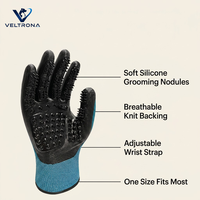 Guantes de Aseo para Mascotas, Perros y Gatos, para Eliminar Pelo Suelto, Bañar, Cepillar, Antiarañazos, con Nódulos de Silicona Suave, Masajeadores, para Uso en Seco y Húmedo, Talla Única