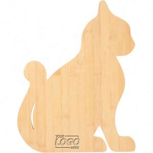 Planche à découper personnalisée en bambou en forme de chat, plateau en bois pour fromages et charcuteries, cadeau de pendaison de crémaillère personnalisé - Product Image 1