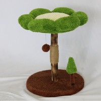 Arbre à chat d'intérieur classique de 36,5 pouces, multi-niveaux, design cactus, avec perchoir en peluche, sisal et bois, et niche privée pour chatons de petite taille