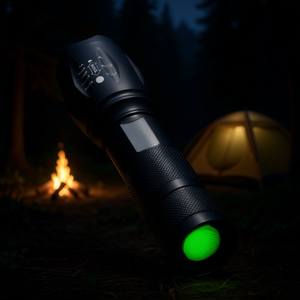 D0100HAYT77 <b>Flashlight</b> 2000 Lumens Green <b>Led</b> Adjustable Focus Aluminum Alloy Camping Light - Product Image 2