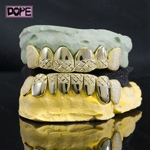 Grillz Personalizzati su Misura Stile Hip Hop Taglio Permanente Placcati in Argento 925, Oro Massiccio 14k 18k, Gioielleria di Lusso per Denti Semplici - Product Image 2