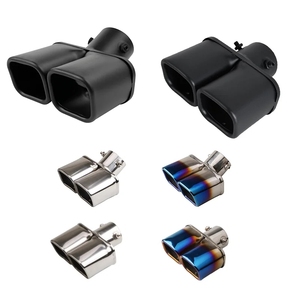 2.5-inch Double Tube <b>square</b> Tailpipe Throat Automotive Exhaust Stainless Steel Tailpipe Throat Accessories - Product Image 5