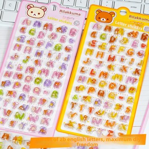 Autocollants 3D Alphabet Rilakkuma <span class=keywords><strong>en</strong></span> Gros, <span class=keywords><strong>Lettres</strong></span> Gonflées Personnalisées <span class=keywords><strong>en</strong></span> Résine Époxy, Impression Anti-UV pour Enfants - Product Image 3