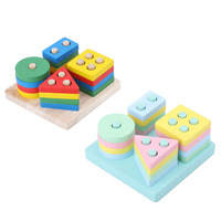 Juguetes de Madera Montessori para Niños y Niñas de 1 a 3 Años, Reconocimiento de Colores y Apilador de Formas, Juguete Educativo de Madera
