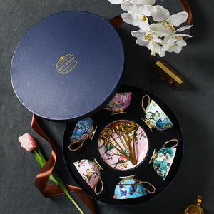 European-style Ceramic Bone China Coffee Cup and Saucer Set, Retro British Afternoon <b>Tea</b> Set, <b>Tea</b> Cup <b>Gift</b> Box Set - Product Image 5