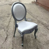 Silla Luis de Resina Apilable de Lujo con Respaldo Redondo para Exteriores, Comercial, para Eventos, Bodas y Uso en Parques