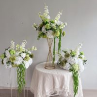 Realistische Hochwertige Seiden-Kunstblumenkugeln Rosa & Grüne Rosensträuße Tischdekoration für Hochzeiten