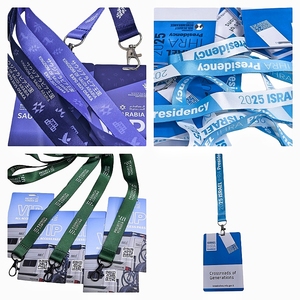 Lanières personnalisées en polyester vierge pour badges, <span class=keywords><strong>porte</strong></span>-clés vierges à imprimer, lanières personnalisées avec boucle réglable - Product Image 1