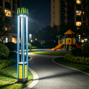 Lampadaire de jardin extérieur haut de gamme, IP65, étanche, en aluminium, 3 m, éclairage paysager LED avec capteur de lumière et variateur d'intensité, AC 85-265V - Product Image 2