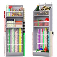 Organisateur de papier cadeau à suspendre sur la porte - Rangement pour papier cadeau de Noël en polyéthylène PE, 1 paquet, gris