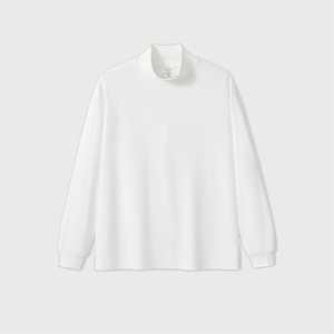 Logotipo personalizado de alta calidad de lujo de peso pesado Camiseta de algodón Spandex de gran tamaño en blanco cuello simulado camisetas de manga larga - Product Image 2
