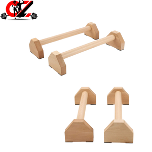 Barras de madera para flexiones, equipo de gimnasio con tapete antideslizante, equipo de ejercicio sólido para mujeres y hombres, portátil, para fitness - Product Image 1