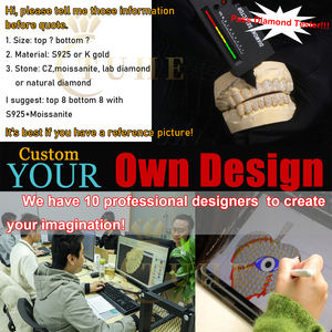 <span class=keywords><strong>Grillz</strong></span> in Moissanite Stile Iced Out Full Bust Down con Stampa 3D di Calco Dentale, Gioielli Hip Hop da Rapper, Griglie per Denti Personalizzate da Uomo - Product Image 4