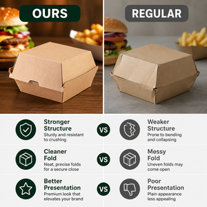 Boîte à hamburger en kraft personnalisée pour la vente en gros, emballage pour frites, poulet frit, restauration rapide, à emporter - Product Image 3