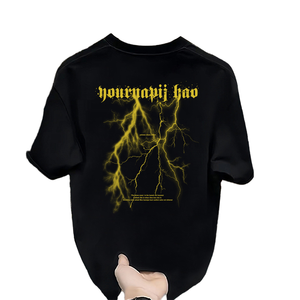 Camiseta de Punto Personalizada Unisex con Cuello Redondo, 100% Algodón, Corte Holgado Informal, Diseño en Blanco, Fabricante Directo - Product Image 1