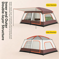 Tente de glamping de luxe pour 2 à 12 personnes, grand espace, imperméable, protection UV, tente de camping familiale avec auvent