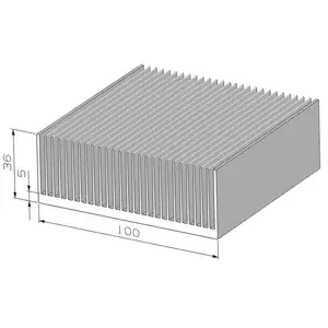 Extrusion profile heatsink aluminum radiator 100(W)*36(H)mm