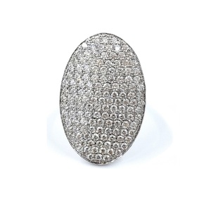 Chine Usine Bijoux Personnaliser Haute Qualité 14k Or Blanc Massif Véritable Diamant Pave Ovale Bagues De Mariage pour Femmes - Product Image 1