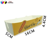 Impression de logo personnalisé, plateau en papier pour hot-dogs écologique et recyclable, boîte d'emballage alimentaire jetable pour la restauration rapide à emporter