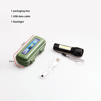 Lampe torche LED rechargeable en aluminium imperméable portable avec zoom et 3 modes d'éclairage, lampe de camping, mini torche, lanterne