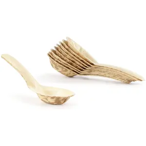 5.1" Premium Bamboo Leaf Chinese Soup Spoons, All Natural Disposable Compostable for Catering and Home Use, 1000 Pieces