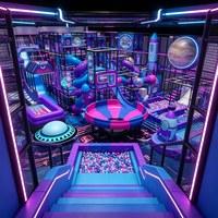 Aire de jeux intérieure multi-niveaux en ABS écologique sur le thème de l'espace, très populaire, capacité 500 kg, parc d'attractions pour enfants