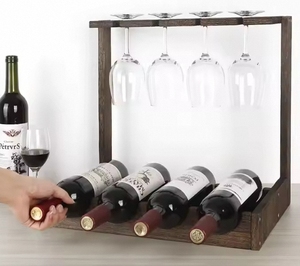 Vente en gros d'étagère et de support pour le vin de table en bois personnalisé pour la maison - Product Image 4