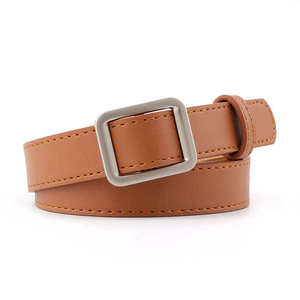 <span class=keywords><strong>Ceinture</strong></span> en cuir PU pour <span class=keywords><strong>femme</strong></span> <span class=keywords><strong>sans</strong></span> trous, <span class=keywords><strong>boucle</strong></span> carrée, style mode, pour pantalon, <span class=keywords><strong>ceinture</strong></span> coréenne pour étudiante - Product Image 4