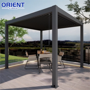 Pérgola <span class=keywords><strong>techo</strong></span> con persianas ajustables impermeable jardín motorizado pabellón y Gazebo aluminio giratorio lujo personalizado al aire libre - Product Image 5