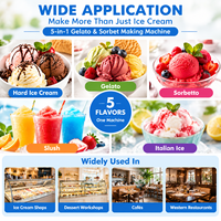 Congélateur vertical professionnel pour glaces dures, 48L/H, écran tactile, 5 programmes prédéfinis, machine à gelato pour studio de desserts