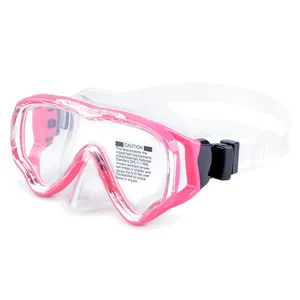 时尚透明硅胶彩框防雾单眼泳镜青少年儿童潜水面罩